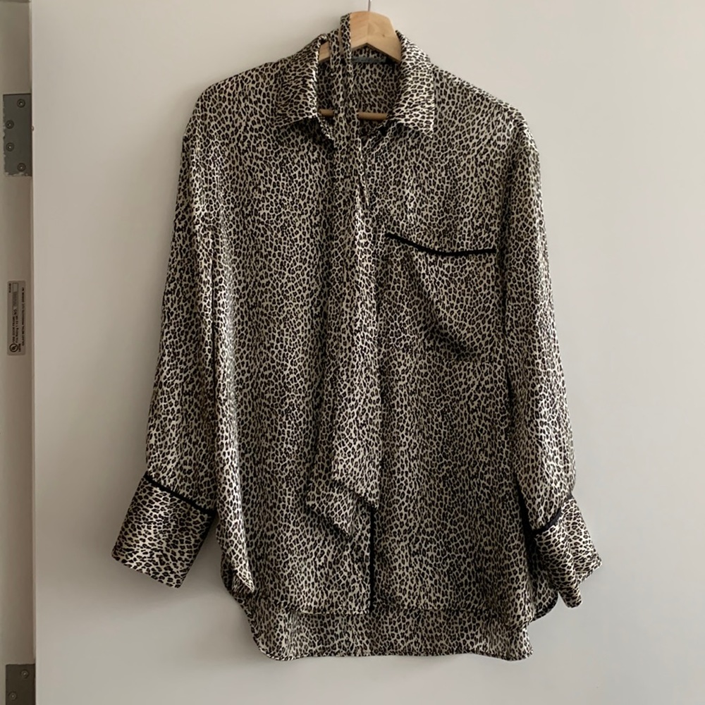 Zara silky shirt size S. Worn once. Condition is perfect